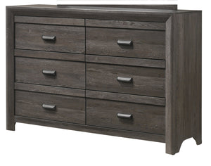 English Elm 1pc Five-Drawer Driftwood Chest with Cup Handles Rustic Wooden Bedroom Storage Tower, 31.1x16.5x47.5" Gray,Grayish Brown 60.5 L x 19 W x 41 H B011P234751