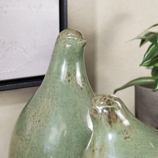 Crestview Collection Partridge Statues - Elegant China Bird Decor By Crestview For Home & Garden - Unique Accessories   Cvdzep035a