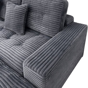 English Elm Modular Cloud Sectional Sofa with Ottoman Plush Velvet Foam Lounge Set W5502S00008