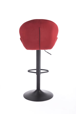 English Elm Bar Stools Set of 2 Red Adjustable Swivel Barstools with Backrest & Footrest, Chrome Base Counter Chairs W1249P253973