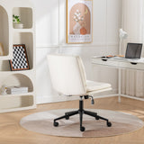 English Elm Bizerte Adjustable Swivel Criss-Cross Chair, Wide Seat/ Office Chair /Vanity Chair, White