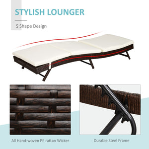 English Elm Patio Chaise Lounge Handwoven Pe Rattan Pool Chair with Five Position Recline T3971P384532