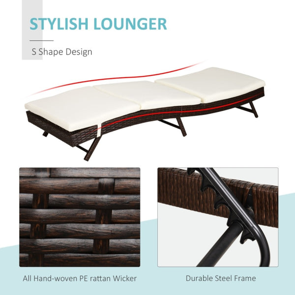 English Elm Patio Chaise Lounge Handwoven Pe Rattan Pool Chair with Five Position Recline T3971P384532