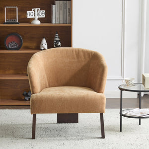 English Elm Christopher Knight Home® - Modern Accent Chair with Curved Round Back and Wooden Legs — Mid-Century Comfort, Compact & Durable Pumpkin Orange N767P266888P