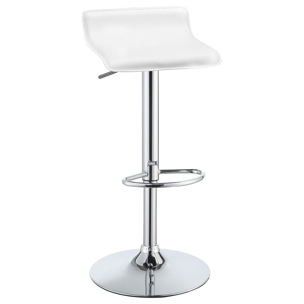 English Elm Bidwell White Upholstered Adjustable Bar Stool Set of 2 — Plush High Curved Back, Tapered Legs, Modern Comfort B062P344929