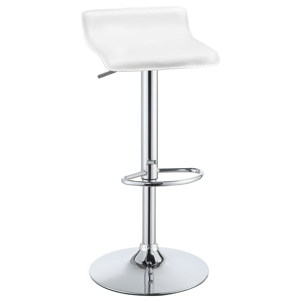 English Elm Bidwell White Upholstered Adjustable Bar Stool Set of 2 — Plush High Curved Back, Tapered Legs, Modern Comfort B062P344929