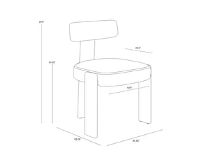 Sunpan HORTON Dining Chair - Modern Minimalist Oak Frame with Warm Brown Finish & Geralt Linen Comfort 112107