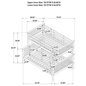 English Elm Severington Modern Black Wood Twin Over Full Bunk Bed – Stylish, Space-Saving Design For Kids' Rooms B062S00836-GIGA