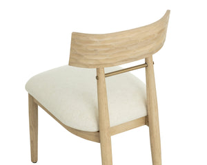 Sunpan FLORIAN Dining Chair - Sculptural Light Oak with Geralt Linen - Ergonomic Comfort & Timeless Style 112352