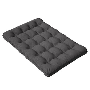 English Elm 6 Inch Corduroy Foldable Floor Mattress Full Size Futon Pad for Guest Sleeping Light Gray T3210P477350