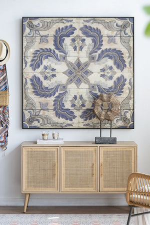 English Elm 47.2x15.2x30.7" Brown Wooden Accent TV Cabinet with Rattan Doors, Pine & MDF, Mid-Century Storage Elegance W2078P179278