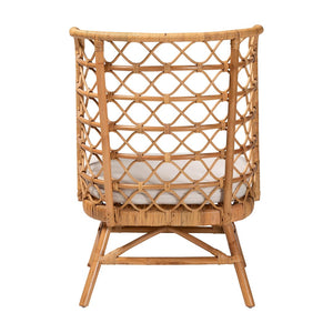 English Elm Modern Natural Rattan Accent Chair Woven Openwork Frame for Bohemian Living Spaces B2750P420415