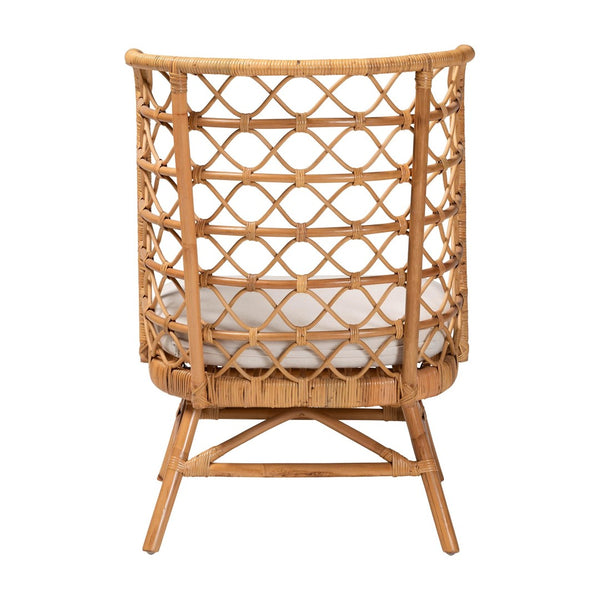 English Elm Modern Natural Rattan Accent Chair Woven Openwork Frame for Bohemian Living Spaces B2750P420415