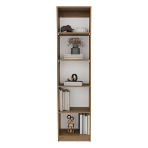English Elm Verdi Bookcase Eco - 5-Shelf Macadamia & White Storage Solution For Stylish Compact Spaces B092P315586-GIGA