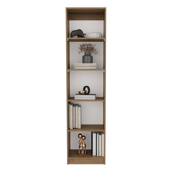 English Elm Verdi Bookcase Eco - 5-Shelf Macadamia & White Storage Solution For Stylish Compact Spaces B092P315586-GIGA