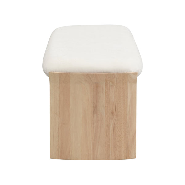 English Elm Christopher Knight Home® - 51.5 Beige Rubber Wood Footstool - 51" Long Solid Wood Ottoman with Soft Cushion, Durable, Versatile Decor N769P257316A