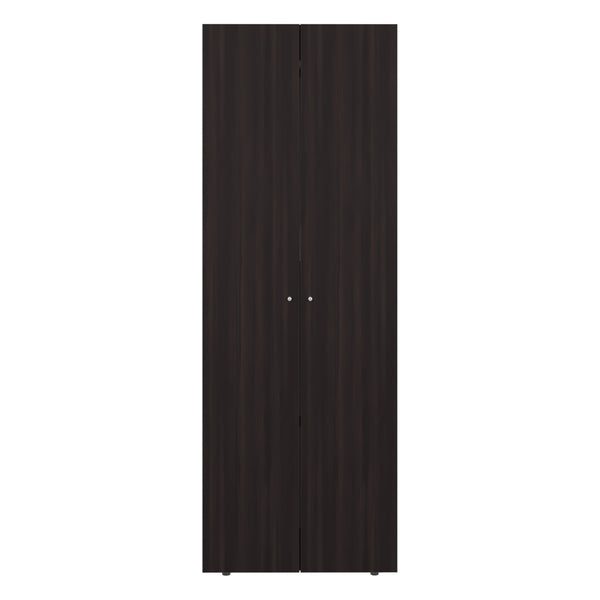 English Elm Home 2 Doors Closet System Armoire with Hanging Rod & Shelf, Stained Walnut Compact Bedroom Organizer B200P350350