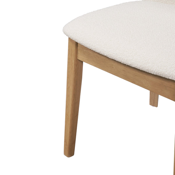 English Elm Christopher Knight Home® - Upholstered Modern Armless Dining Chair Set of 2 with Ergonomic Curved Back & Solid Wood Frame Durable Fabric Beige,Oak N771P330590A