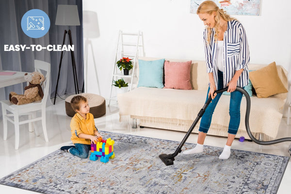 English Elm Payas Collection 2X8 Runner Rug - Elegant Ivory & Grey, Durable, Stain-Resistant, Kid & Pet-Friendly! B189P183541-GIGA