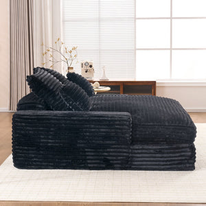 English Elm 028dr-oversized Corduroy Chaise Lounge Sleeper Chair Xxl Seat for Studio Living Gray W527S00009