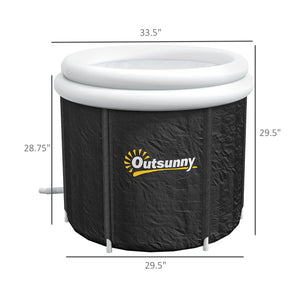 English Elm Outsunny 79G Portable Ice Bath Tub with Thermo & Inflatable Covers, Carry Bag, Fast Drain Valve W2225P200853