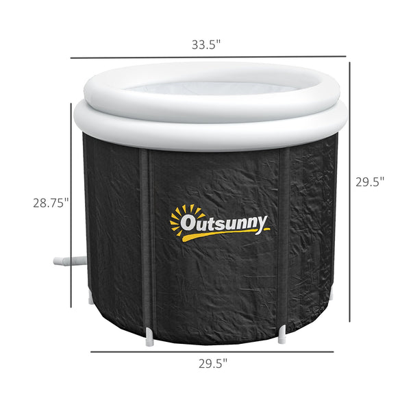 English Elm Outsunny 79G Portable Ice Bath Tub with Thermo & Inflatable Covers, Carry Bag, Fast Drain Valve W2225P200853