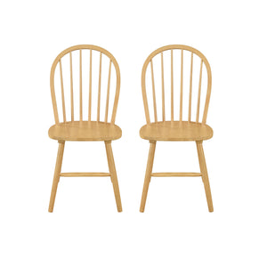 English Elm Christopher Knight Home® - 36 Farmhouse High Back Spindle Dining Chair Set of 2 — Solid Rubberwood, Windsor Back, 300 lb Capacity Natural N771P278374K