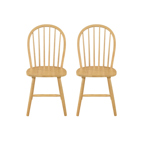 English Elm Christopher Knight Home® - 36 Farmhouse High Back Spindle Dining Chair Set of 2 — Solid Rubberwood, Windsor Back, 300 lb Capacity Natural N771P278374K