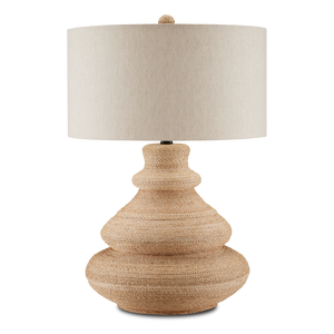Jaru Table Lamp - Handcrafted Natural Rope Design with Modern Linen Shade for Stylish Illumination