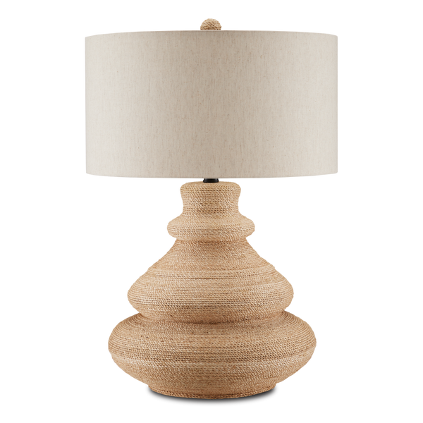 Jaru Table Lamp - Handcrafted Natural Rope Design with Modern Linen Shade for Stylish Illumination