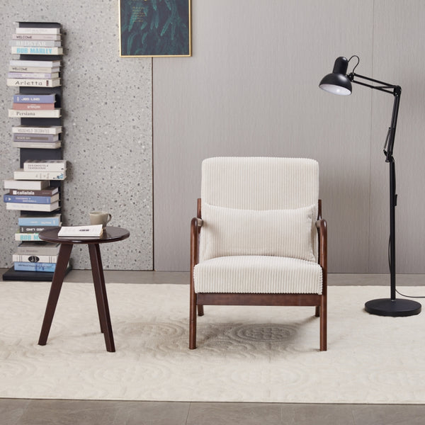 English Elm Mid-Century Modern Accent Chair & Coffee Table Set - Vintage Luxury For Stylish Living Spaces! W2989P362830