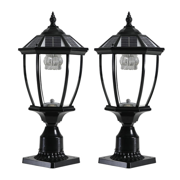 English Elm 20"(H) Black Solar Powered Led Outdoor Lantern - Elegant Vintage Garden Light For Pathways & Patios W2312P374772