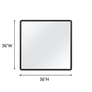 English Elm Small Mirror Elm Veneer Frame in Peppercorn Finish — Rounded Corners, Durable Glass, Modern Accent Mirror for Walls Black 40 L x 40.5 W x 4.25 H B2699P402556