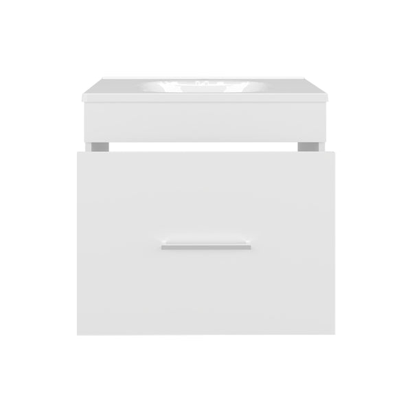 English Elm Bathroom Vanity Slim Sink Cabinet with Single Door, Engineered Wood, Space-Saving Modern Design White 28.35 L x 23.23 W x 11.81 H B097P350320