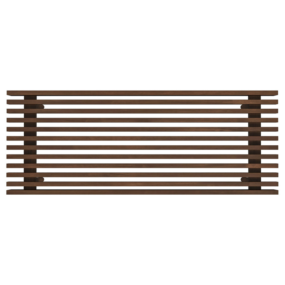 English Elm Ashcroft Furniture - Mia Mid Century Modern Solid Wood Bench in Natural Walnut Stain — Stylish Entryway Seating & Storage Solution B183P231868