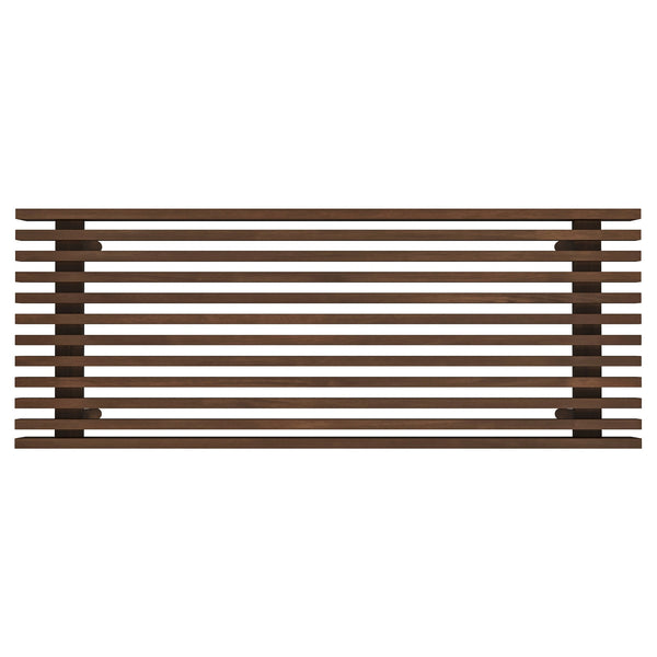 English Elm Ashcroft Furniture - Mia Mid Century Modern Solid Wood Bench in Natural Walnut Stain — Stylish Entryway Seating & Storage Solution B183P231868