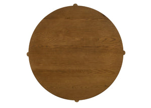 English Elm Andreo 47 Inch Round Walnut Wood Dining Table with Cross Sled Base Seats Four B2749P474511