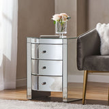 Christopher Knight Home® - Noble House - Roxie Mirrored Three-Drawer Side Table