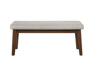 English Elm Mid-century1pc Plush Upholstered Bench with Warm Wood Finish — Mid-Century Dining Seat, 44.9" x16.5" x19.7" Brown 17.32 L x 45.83 W x 6.5 H B011P373214