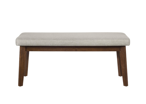 English Elm Mid-century1pc Plush Upholstered Bench with Warm Wood Finish — Mid-Century Dining Seat, 44.9" x16.5" x19.7" Brown 17.32 L x 45.83 W x 6.5 H B011P373214