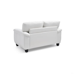 English Elm Contemporary White PU Loveseat 2-Seater 35"H x 57"W x 33"D | Padded Arms, Easy Assembly, Modern Elegance B078S00121