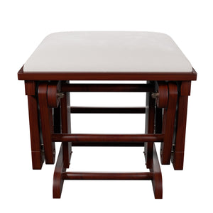 English Elm Glider Beige Microfiber Chair w Ottoman - Luxurious Smooth Gliding Motion, Side Pocket, Solid Wood Craftsmanship B011P373712