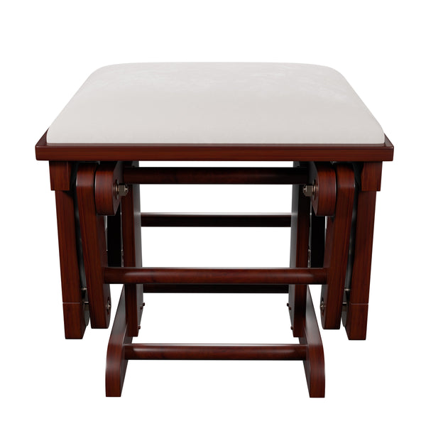 English Elm Glider Beige Microfiber Chair w Ottoman - Luxurious Smooth Gliding Motion, Side Pocket, Solid Wood Craftsmanship B011P373712