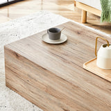 English Elm Light Wood Texture Mdf Coffee Table - Simple Modern Style.Modern Mdf Coffee Table With Wood Texture Pattern -39.3X23.6X11.8 Inches - Stylish and Durable Design.