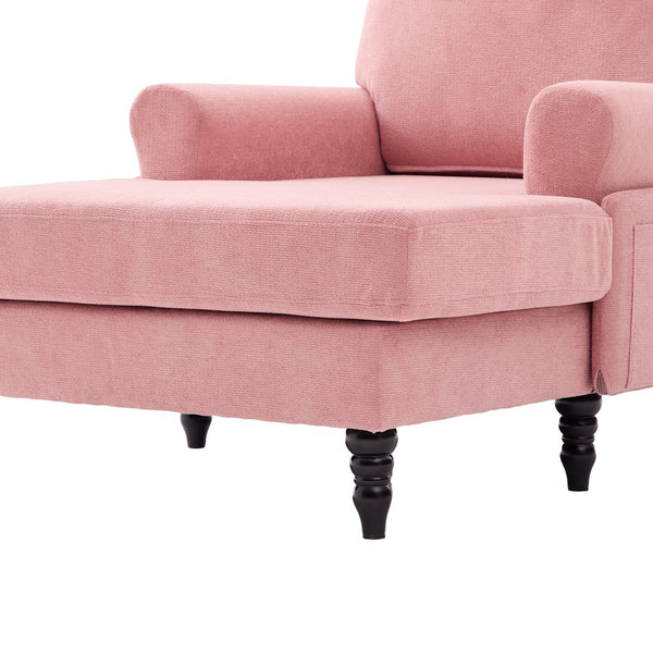 English Elm Modern Chenille Recliner Chaise Lounge Sofa Chair with High-Resilience Foam, Wide Seat, 550lb Capacity Pink W395P371343