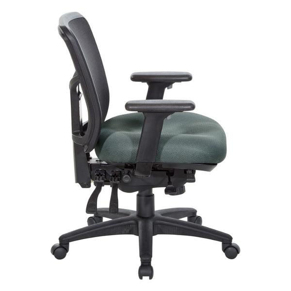 OSP Home Furnishings Progrid® Ergonomic Mid Back Mesh Office Chair with Lumbar Support and Pneumatic Height Adjust 92893-2M