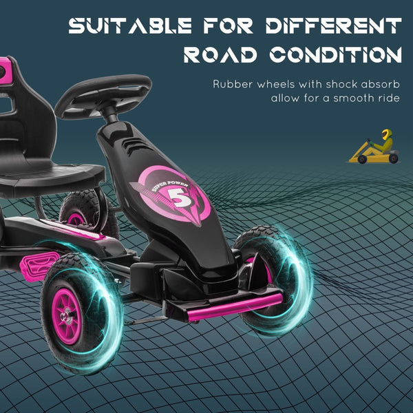 English Elm Aosom Youth Scooter Steel Frame Dual Caliper Brakes Inflatable Tire Kids Ride W2225P217462