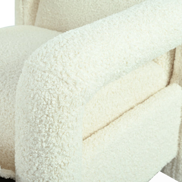 English Elm Christopher Knight Home® - 31.25" Push Back Recliner Plush Teddy Fleece Upholstered Armchair with Foam & Pocket Springs Comfort 90–120–150° Adjustments Beige N763P212864A