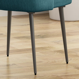 English Elm Christopher Knight Home® - DINING Chair Set of 2 Upholstered Modern Curved Back Dining Chairs with Powder-Coated Metal Legs Teal 62218.00T