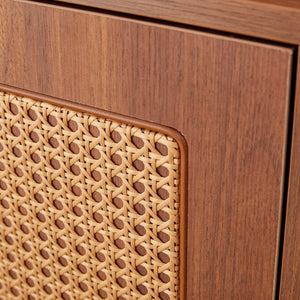 English Elm The modern minimalist MDF shoe cabinet with walnut finish, metal legs, multi-drawer storage, 49.2" L elegant organizer W3226P278926